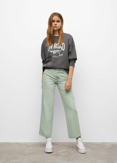 High waist straight jeans